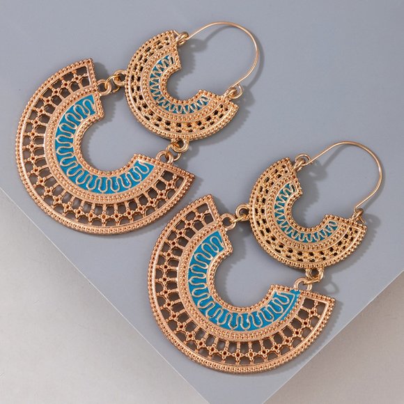 3/38🌸 Ancient style Double Layer Hoop Earring - Picture 5 of 7